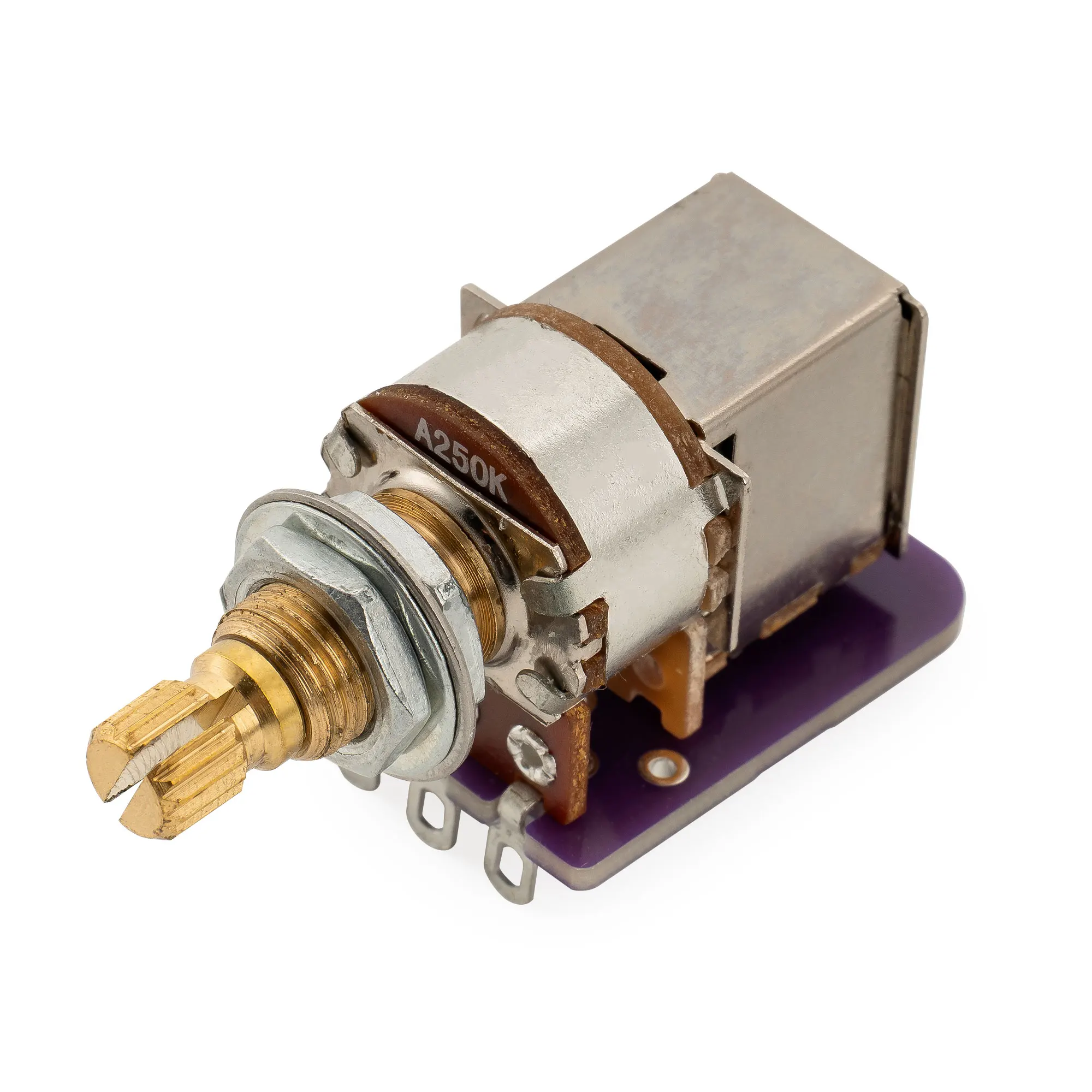 Musiclily Pro A250K/B250K/A500K/B500K PCB Mod DPDT Push-Pull Messing Topf Metric Split Shaft 9,5mm Potentiometer für Gitarre Bass – Detail 14