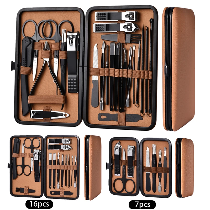 Manicure Tool Set Stainless Steel Cuticle Nipper Cutter Kit Professional Nail Clippers Pedicure Nail Art Grooming Tools 7-24pcs nail clipper set nail clipper nail care kit nail scissors set nail clippers manicure pedicure kit manicure set manicure sets manicure nail clipper set nail clippers kit
