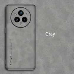 Luxury Sheepskin PU Leather Silicone Phone Case Cover - Bumper Coque Edition for Realme 15 Pro (GRAY)