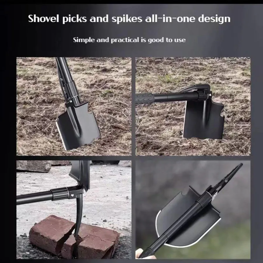 Multifunctional garden shovel for camping, suitable for camping/fishing/wild survival, etc. Shovel. Pickaxe and hoe three-in-one 5