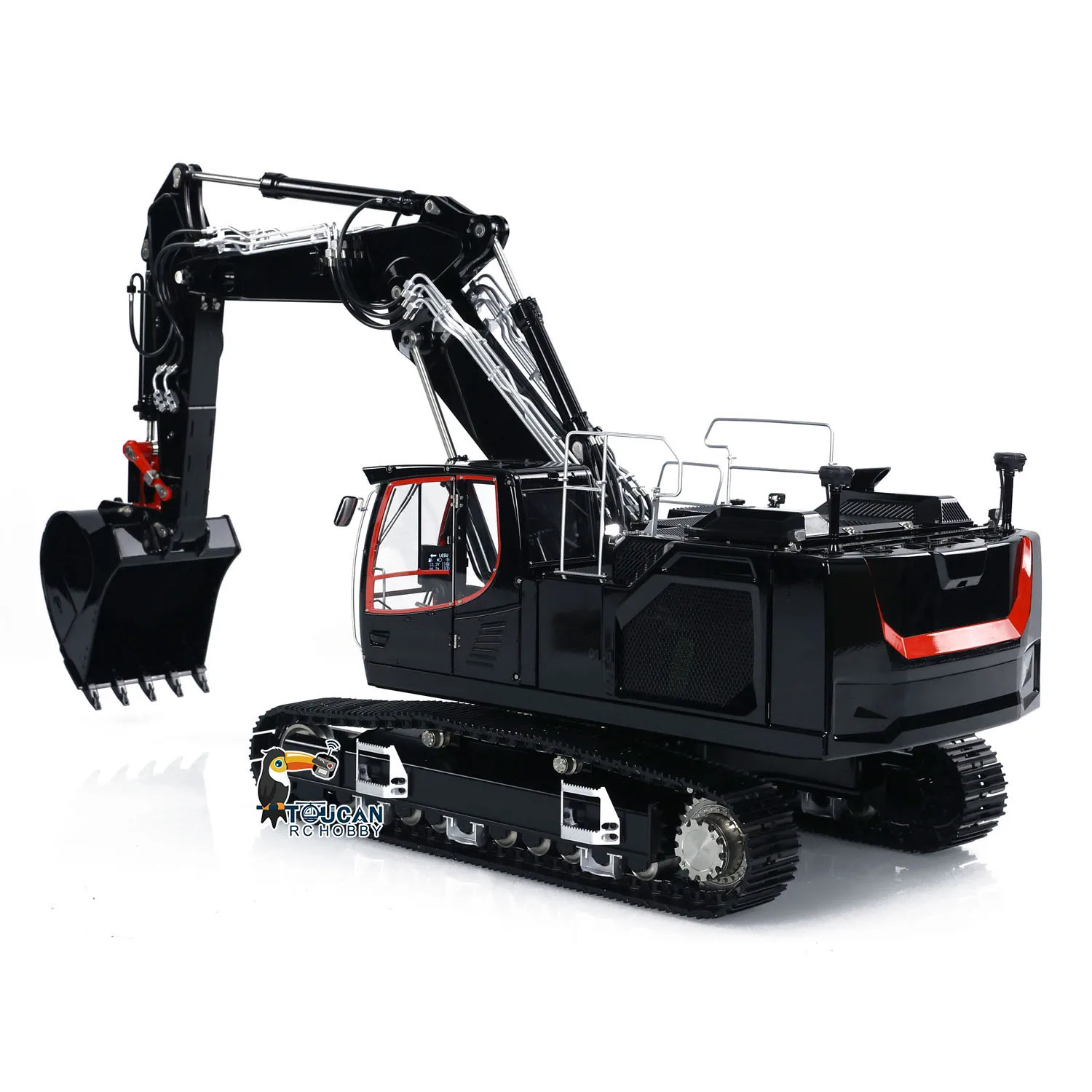 RTR LESU 945 RC Hydraulic Excavator 1/14 Scale PL18EV Lite Remote Control 3-Arm Diggers Metal Heavy Duty Machine with Light Toys 2
