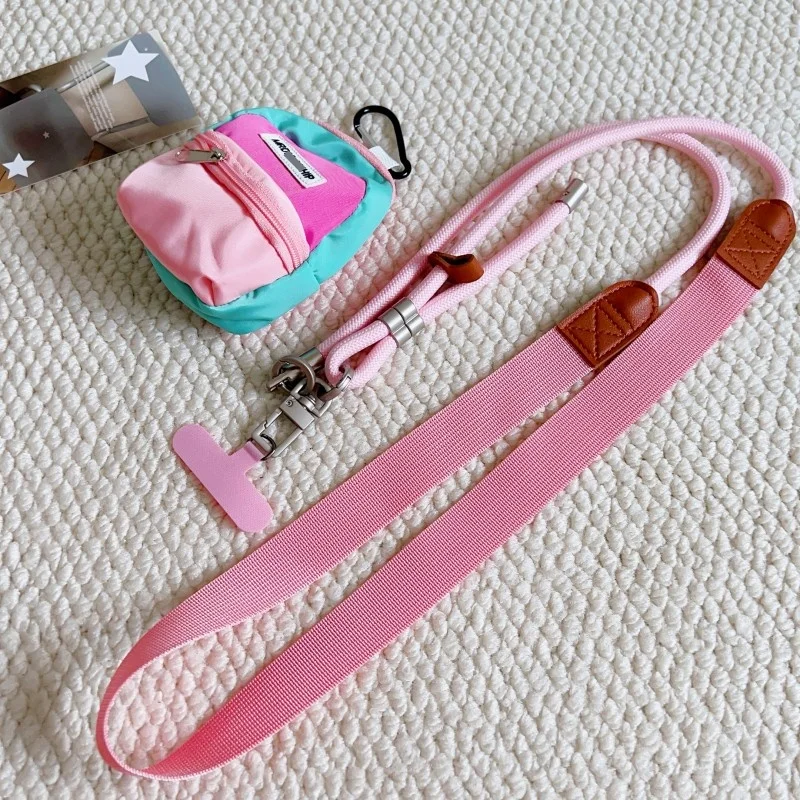 Adjustable Crossbody Lanyard with Mini Zipper Pouch - Anti-Loss Outdoor Travel Strap