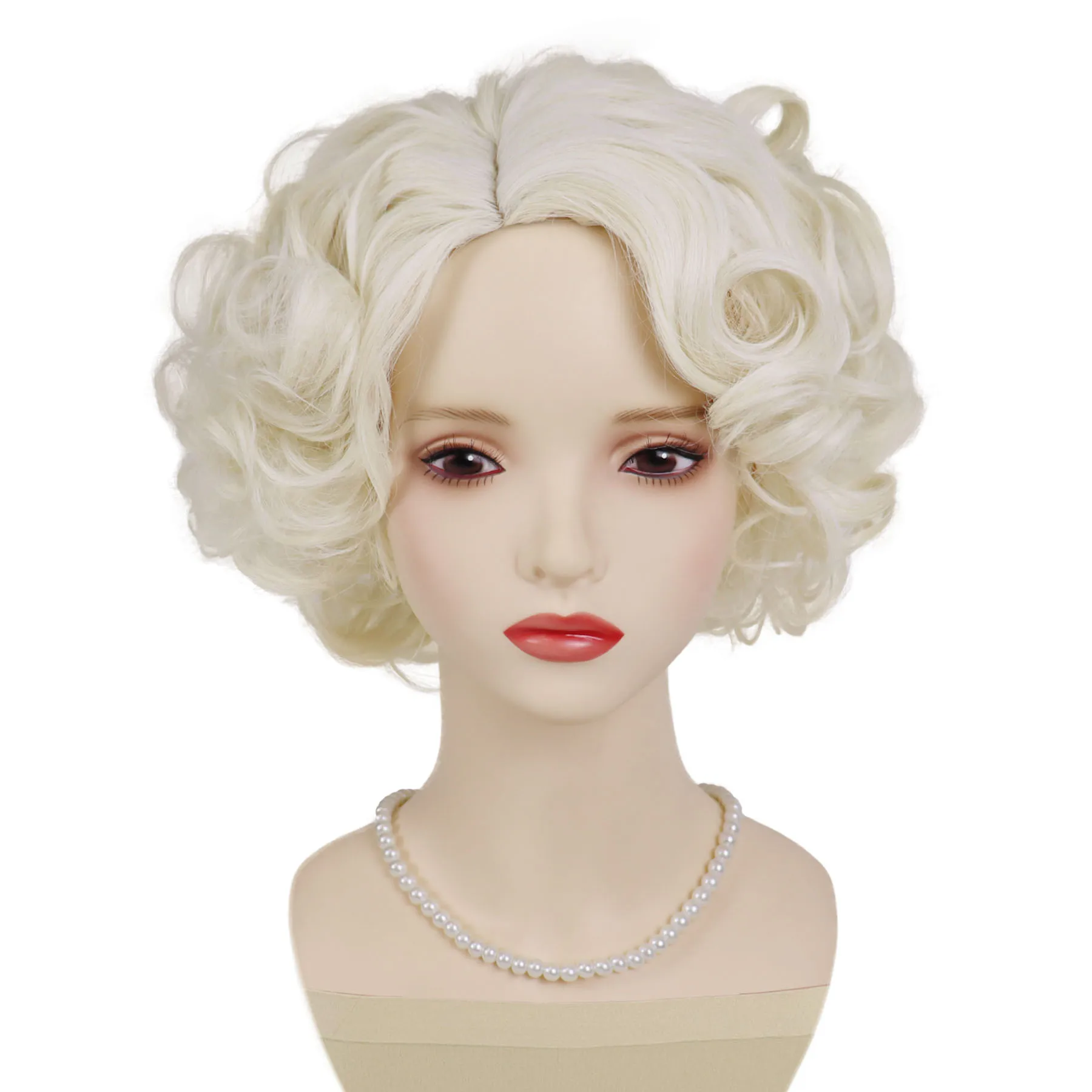 Elegant Blonde Curly Wig for Women Amazon.com : Fencca Blonde Curly Wig Synthetic Light Blonde  main image 3