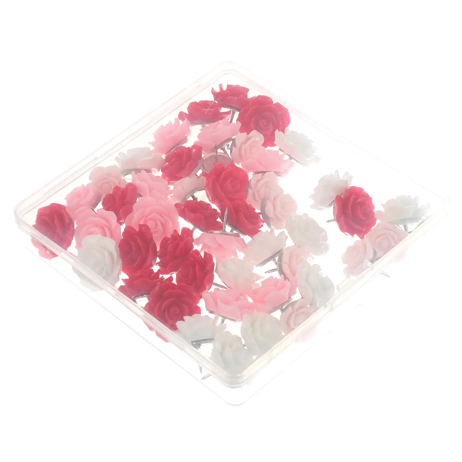 40Pcs 활기찬 꽃 모양 푸시 핀 코르크 보드 용 장 압정 사무실 책상 연구실 장식 창조적 인 다채로운
