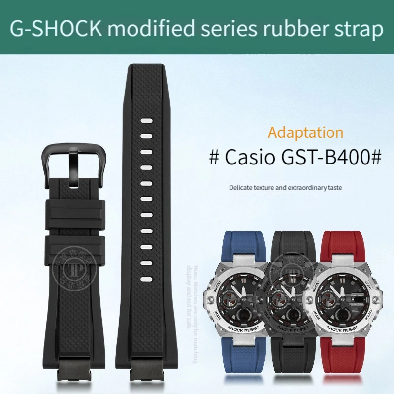 

gst-b400 strap For Casio G-shock watch Men's Steel Heart GST-B400-1A silicone convex rubber watchband New Watch straps Wristband