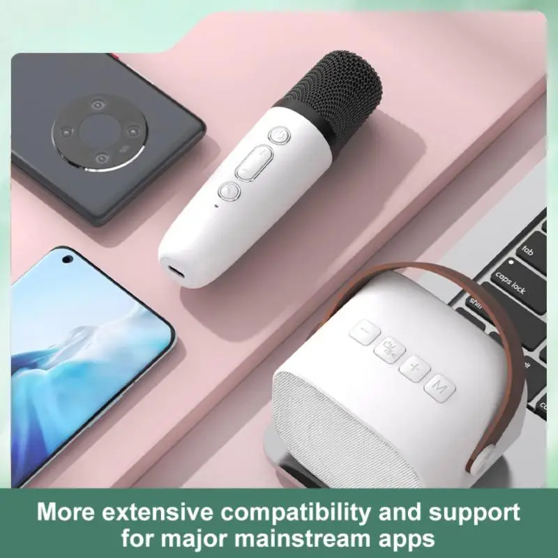 Home Karaoke Machine Portable Bluetooth 5.3 PA Speaker System 1-2 Wireless Microphones Home Family Singing for Kid karaoke speaker