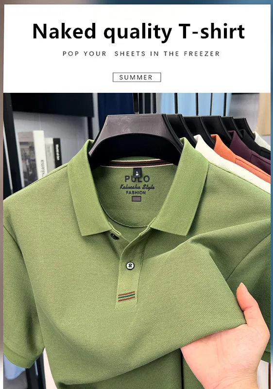100% pure cotton short sleeve polo shirt men summer simple Korean fashion striped high-end designer brand casual golf T-shirt 10 Se3d40c1d59604c329f0da0b647905cace