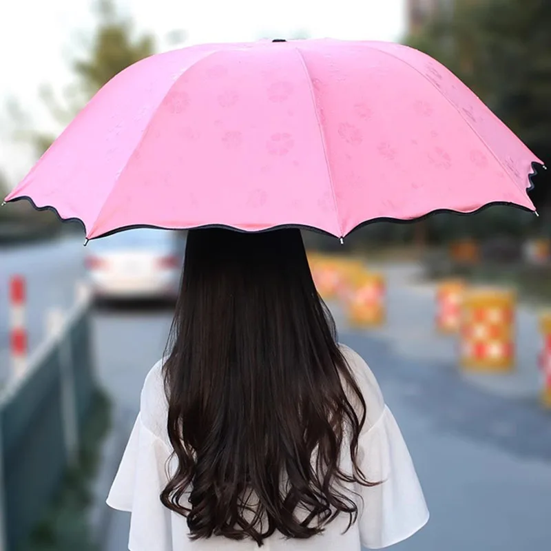 Manual Folding Umbrella Water Blossom Sunshade UV Protection Travel folding umbrella,mini sun umbrella,manual umbrella