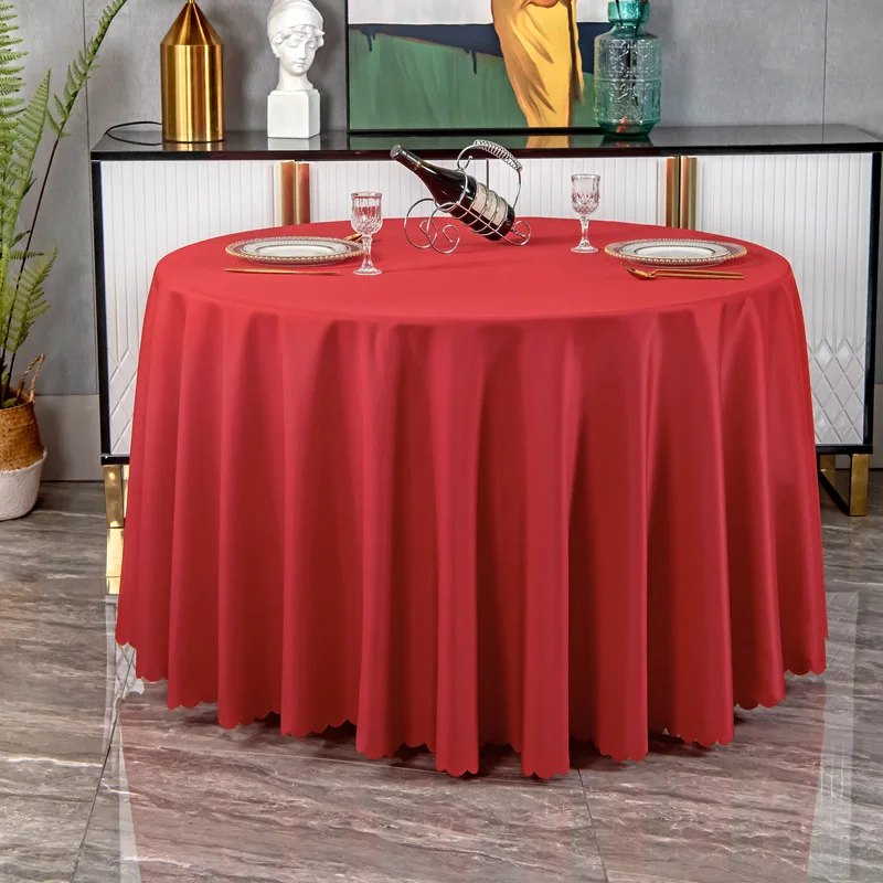 

B102Tablecloth Hotel Hotel Wedding Banquet European Restaurant Simple Fabric Large Round Tablecloth