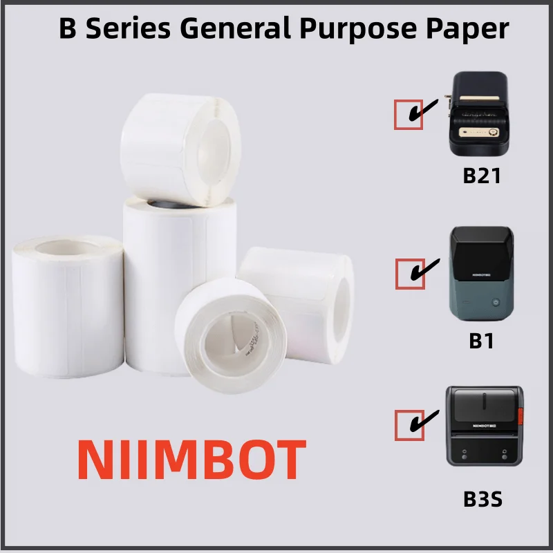 

Niimbot B21 B203 B3s Thermal Label Sticker Paper Printable White 20-50mm Width Clothing Tag Commodity Price Food Self-Adhesive