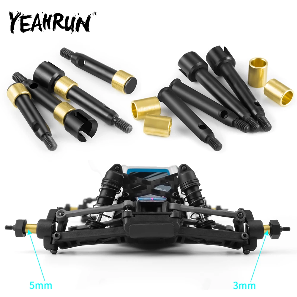 YEAHRUN 1Set Vorne und Hinten Stahl CVD Erweiterte 3mm/5mm für LOSI 1/24 Micro-B 2WD Buggy RC Auto Upgrade Teile