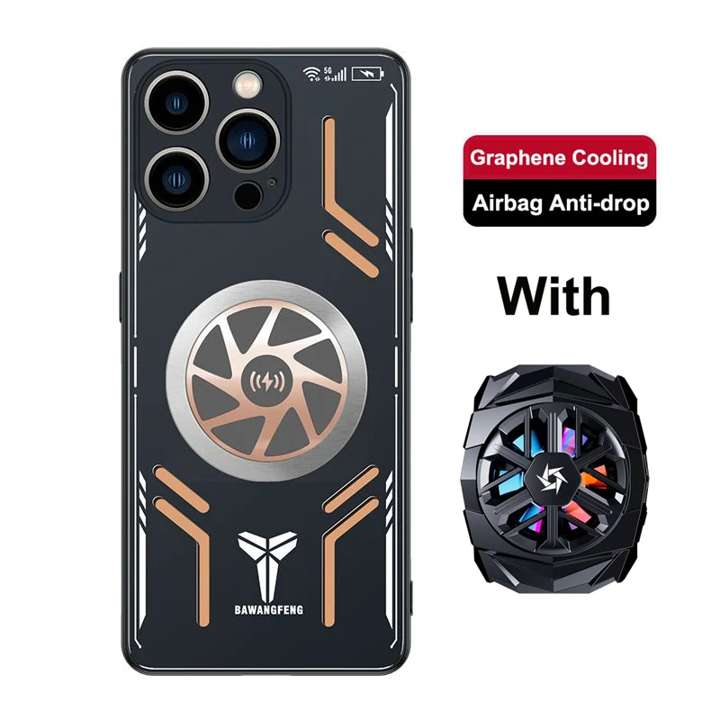 

Case For iPhone 15 Plus Copper Aluminum Heat Dissipation Case For iPhone 15 Pro Max 15ProMax Cooling Cover with Cooler iPhone15