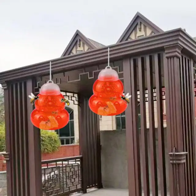 2Db Kényelmes Hornet Csapda Kis Kilépő Tök Méhcsapda Látható Méhcsatlakozó Egyszerű Művelet Kültéri Függő - Image 2