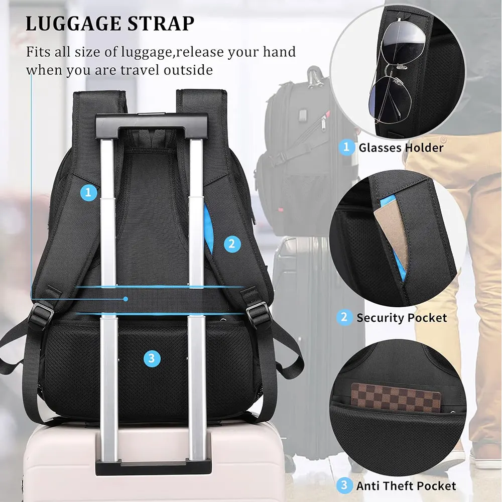 50L Man Travel Backpack Large Capacity Men and Women Business Trip Backpacks 15.6/17 Inch Laptop Bag Student School Backpack 5