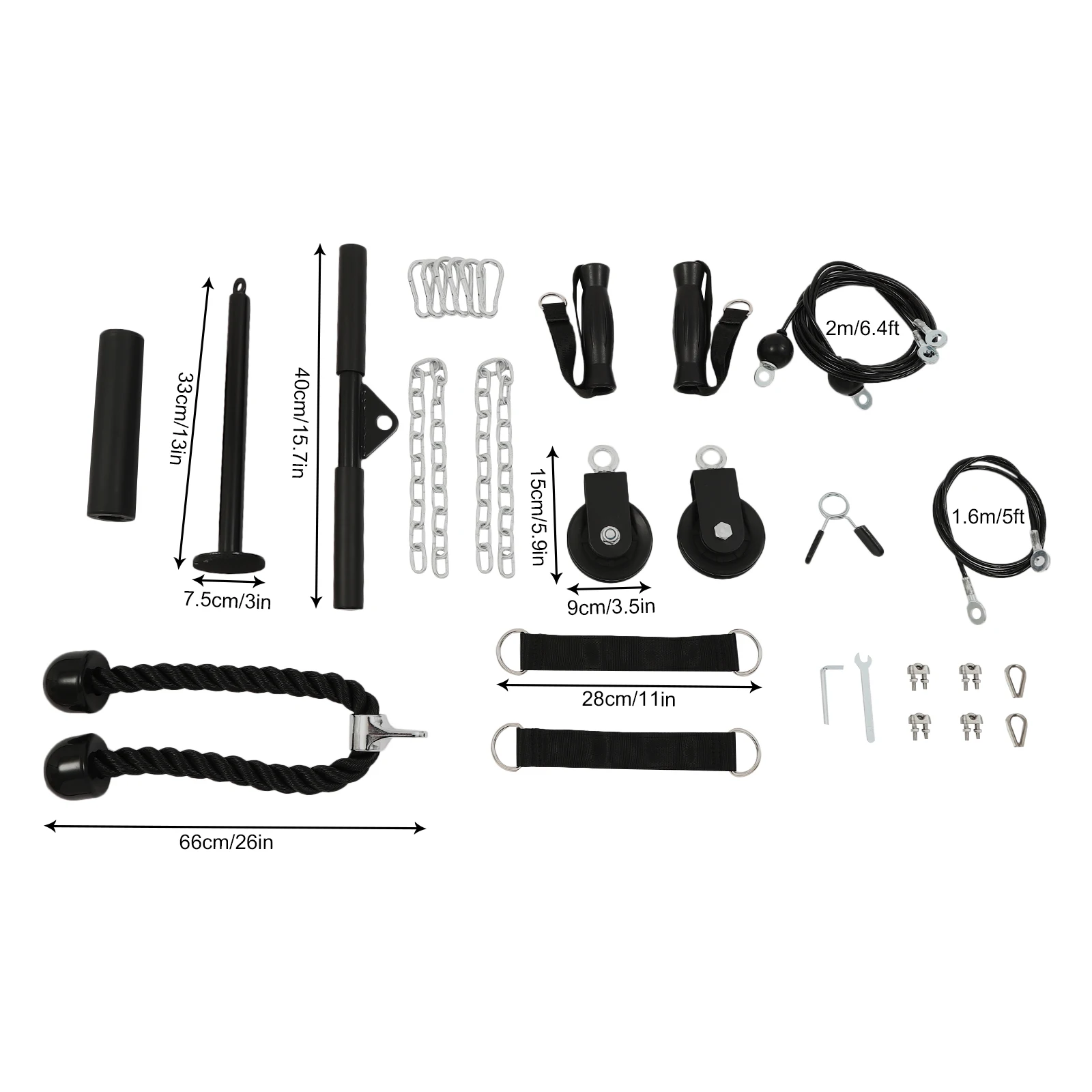 Cable Weight Pulley System Home Gym Equipment Fitness Pulley Cable System for Biceps Triceps Shoulders 2