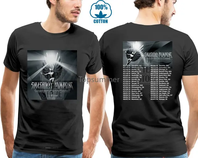 

The Smashing Pumpkins Tour 2018 Tshirt With Tour Date Black Color Best Design Cheap Price 100 % Gift Tee Shirts