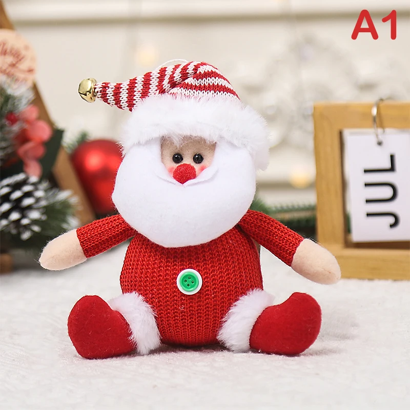 thumbnail image 1 of Muñecos de punto de dibujos animados de Navidad, colgante para colgar, muñeco de nieve de Papá Noel, decoración para árbol de Navidad, adornos navideños para el hogar, 1 of 5
