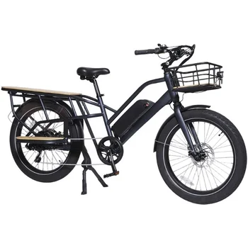 Bici da carico elettrica con controller intelligente con freni a disco anteriori e posteriori e parafanghi, batteria al litio 48v 10Ah, motore mozzo posteriore da 250W