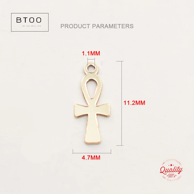 14K Gold Filled Cross Charm Pendant DIY Jewelry Accessories Handmade Necklace Pendants Making Tarnish Resistant Jewelry Findings
