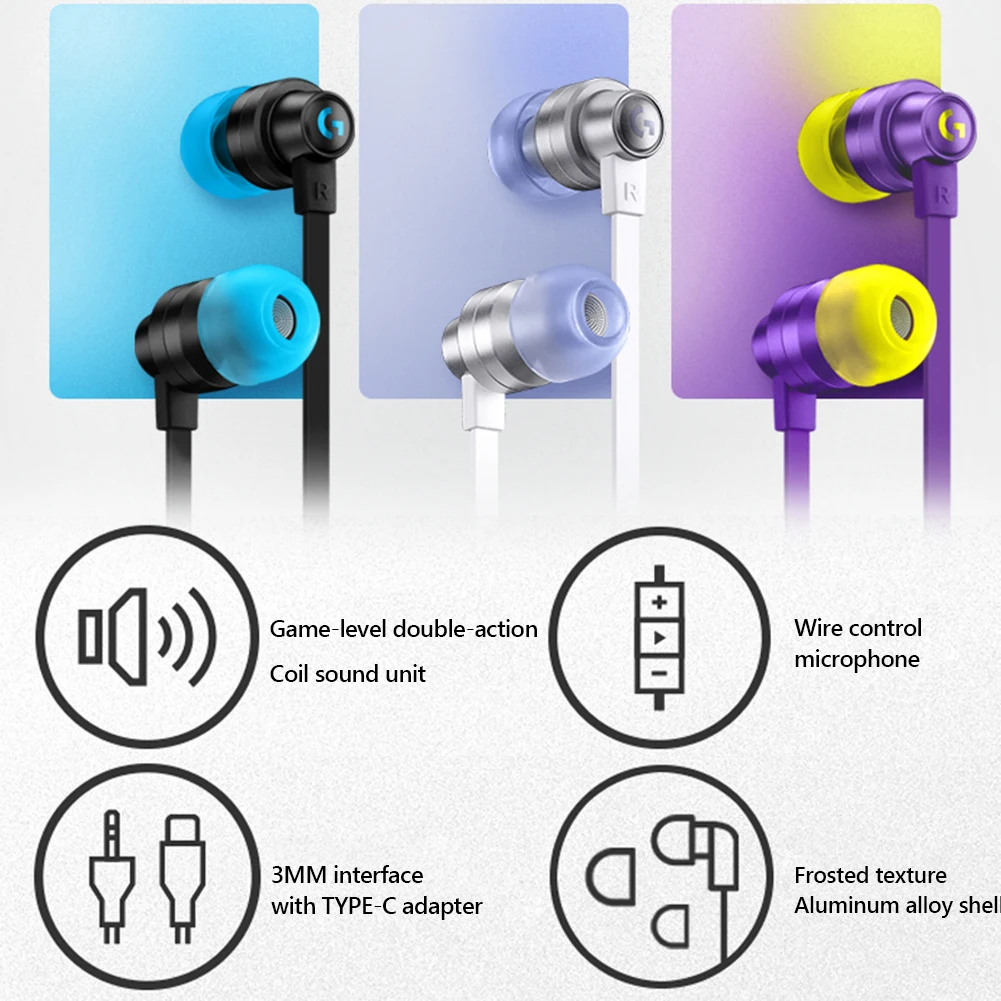 Logitech G333 Headset Gaming Berkabel In-Ear G333 dengan Mikrofon Tipe C untuk Gaming Laptop LOL Logitech Berka