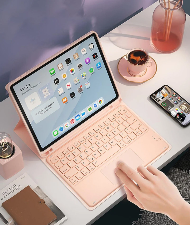 Premium Touchpad Keyboard Smart Case with Foldable Design
