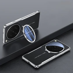 Luxury Plating Leather Metal Lens Holder Shockproof Bumper Protective Stand Cover for Find X8 Ultra (Black)