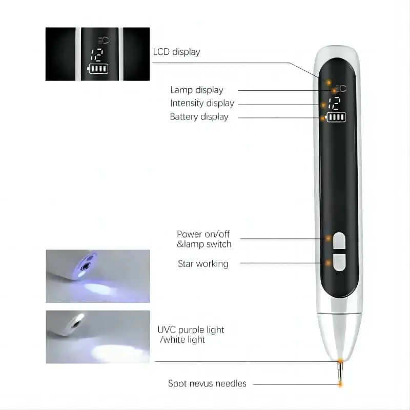 12 Level Laser Plasma Pen Face Skin Tag Dark Spot Remover Mole Tattoo Facial Freckle Wart Removal Machine Beauty Skin Care Tool skin tag removal tool skin tag removal pen laser skin treatment