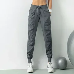 Women's Quick-Dry Athletic Joggers with Pockets - XL (Gray)