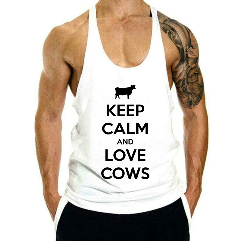 

Майка мужская хлопковая с надписью Keep Calm And Love, 011864