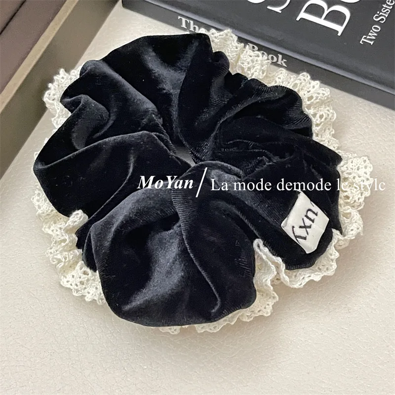 

Big Size French Fashion Hairstyle Velet Lace Scrunchies for Girls and Women Hairties Hair Ropes Headwear Hair Accessories