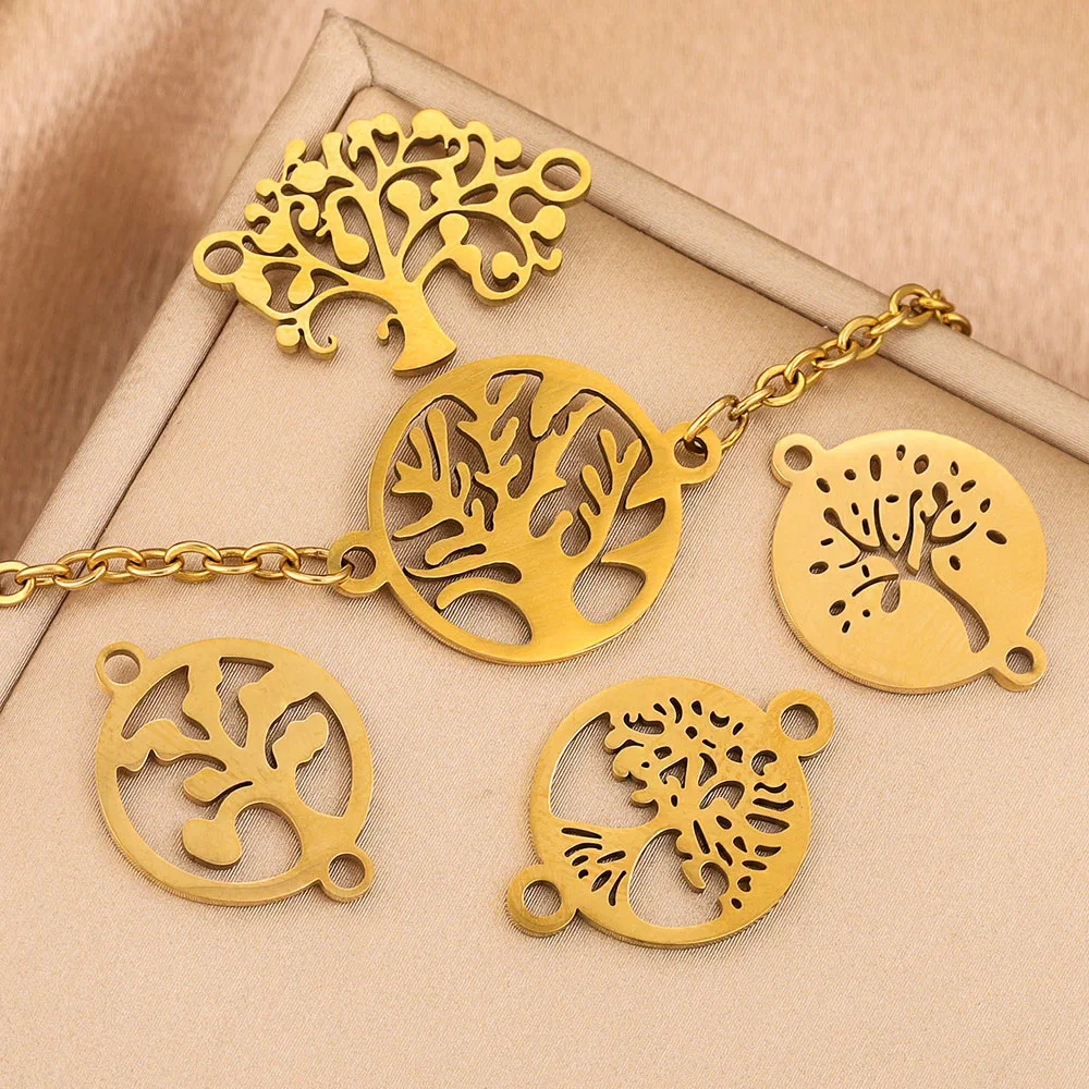 Stainless Steel Tree of Life Pendant Necklace Bracelet Pendant DIY Necklace Bracelet Jewelry Accessory 3
