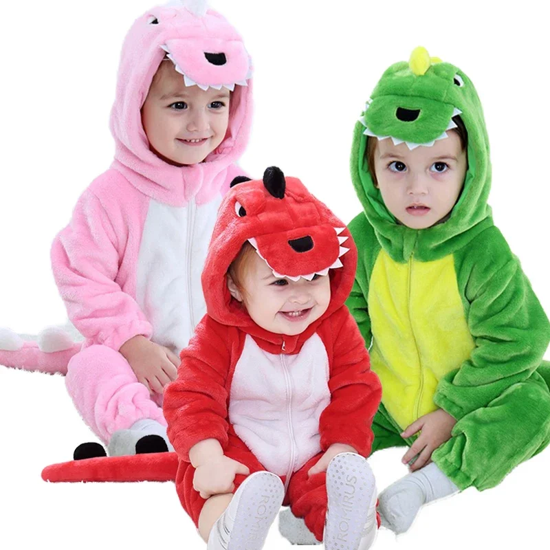 

New children's dinosaur costume Halloween Jurassic Tyrannosaurus Rex cos costume baby jumpsuit go out party costume.