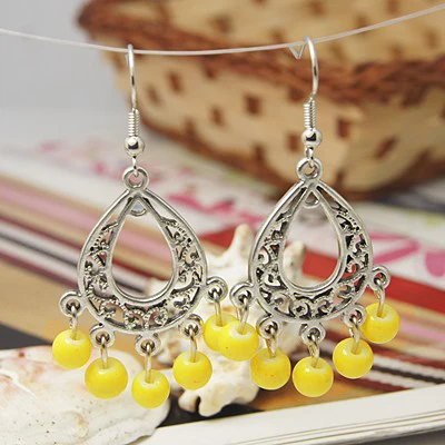 Kissitty 30 Pairs Mixed Color Antique Dangling Earring For Women Tibetan Style Chandelier Earrings Jewelry Findings Gift