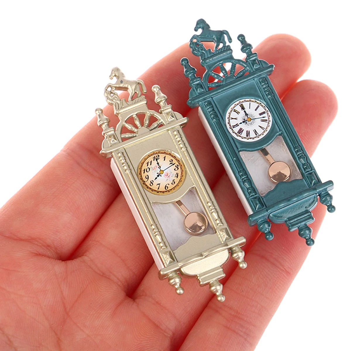 

1/12 Doll House Scene Props Miniature Retro Roman Clock Pendant Clock Living Room Decoration Play House Accessories B
