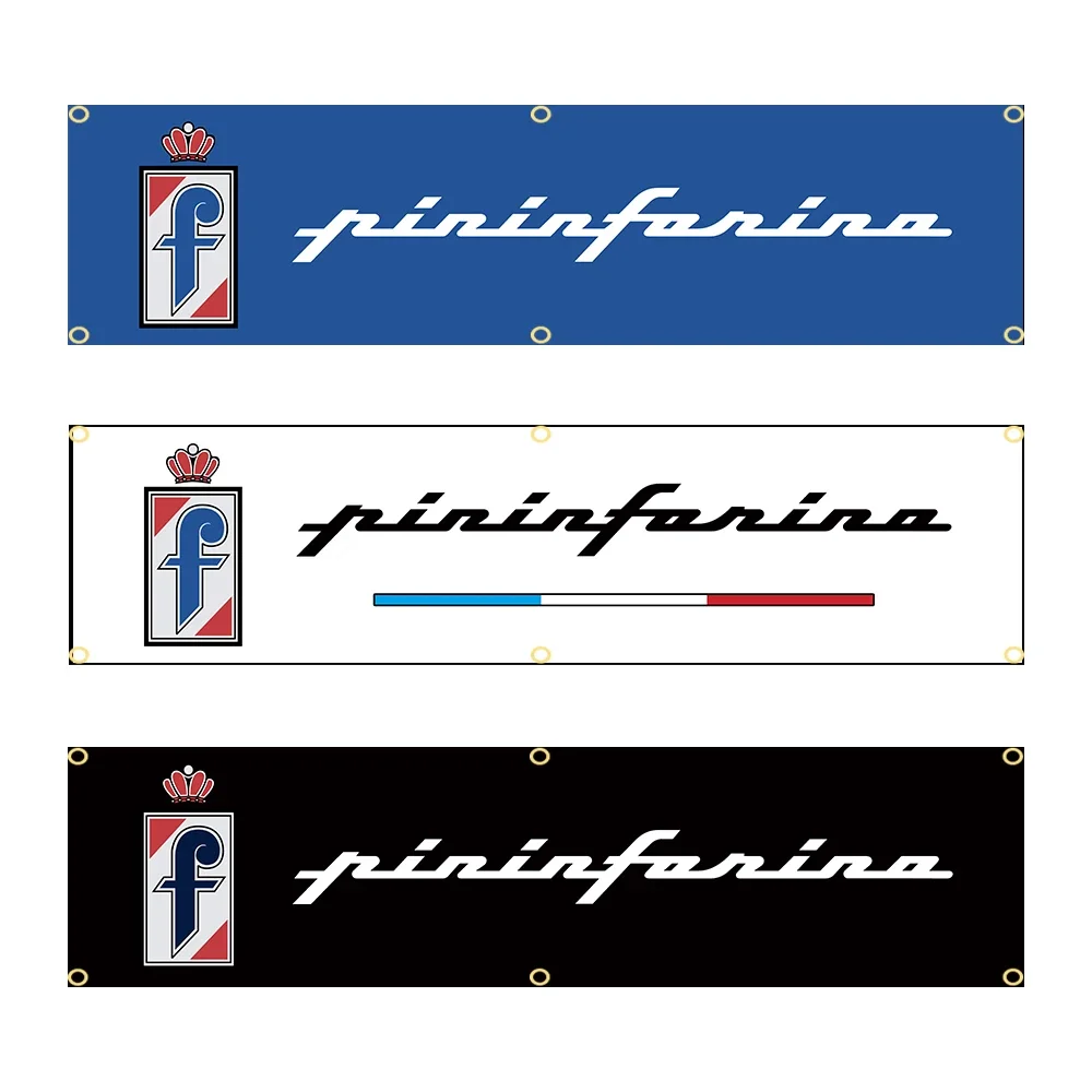 60 X240Cm Pininfarina Banner Bandiera Poliestere Stampato Garage O Arazzo Decorazione Esterna