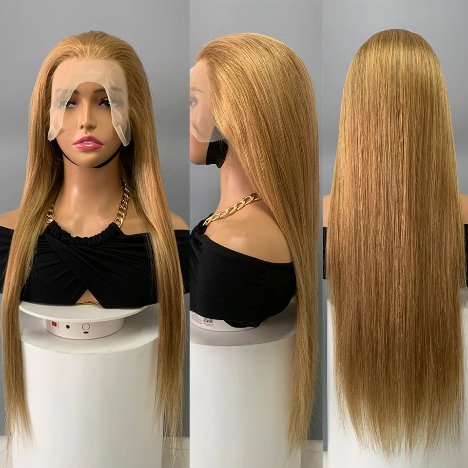 #27 Honey Blonde 13x4 Lace Front Wigs Human Hair Straight 4x4 Lace Closure Wigs Remy Straight Human Hair Wigs For Women HairUGo