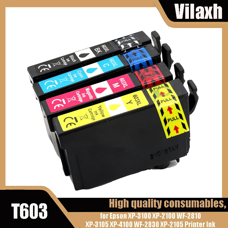 

603XL Ink Cartridges for Epson XP 2100 603 T603XL for Epson XP-3100 XP-2100 WF-2810 XP-3105 XP-4100 WF-2830 XP-2105 Printer Ink