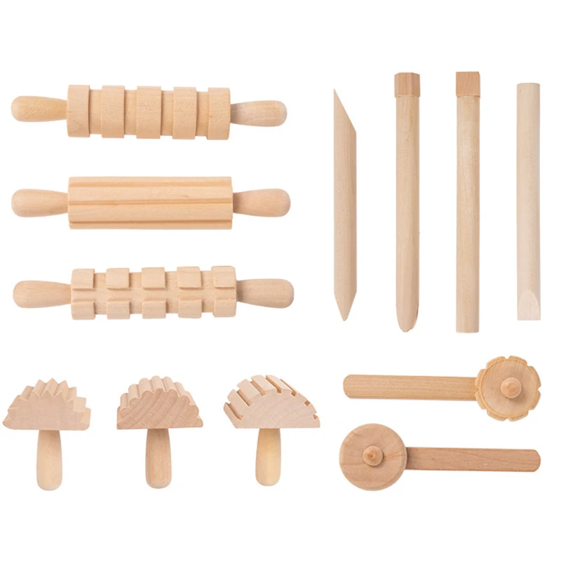 Playdough Tools Set for Kids, Wooden Playdough Tools Set