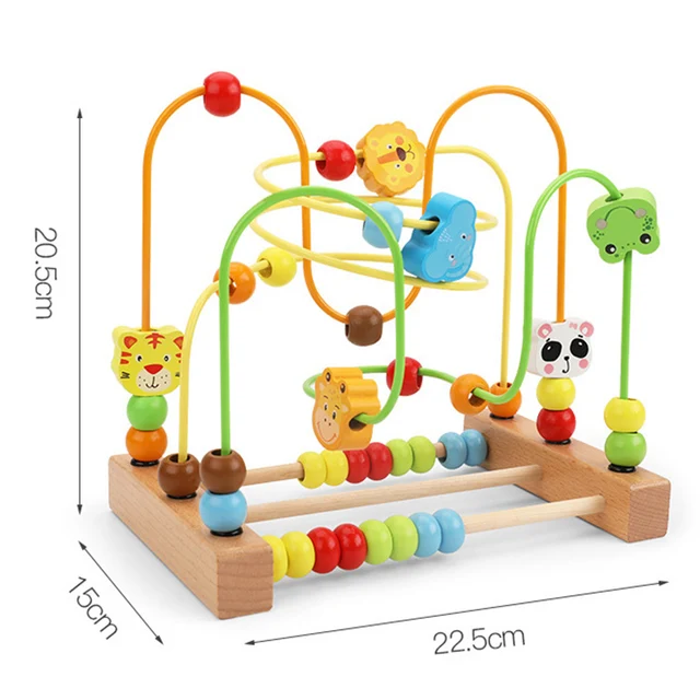 Montessori Baby Toys Wooden Roller Coaster Bead Maze Toddler Early Learning Educational Puzzle Math Toy for Children 1 2 3 Years 3