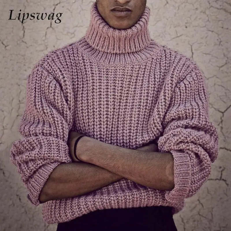 

Turtleneck Sweaters Men Winter Warm Thick Knitted Long Sleeve Jumper Tops 2023 Fall Mens Clothing Vintage Solid Knitted Pullover