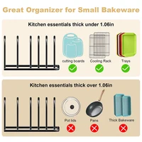 Support de planche à découper de cuisine à 5 niveaux, support de planche à découper en acier au carbone, support de rangement pour couvercle de casserole de cuisine-organisateur et rangement de cuisine 4