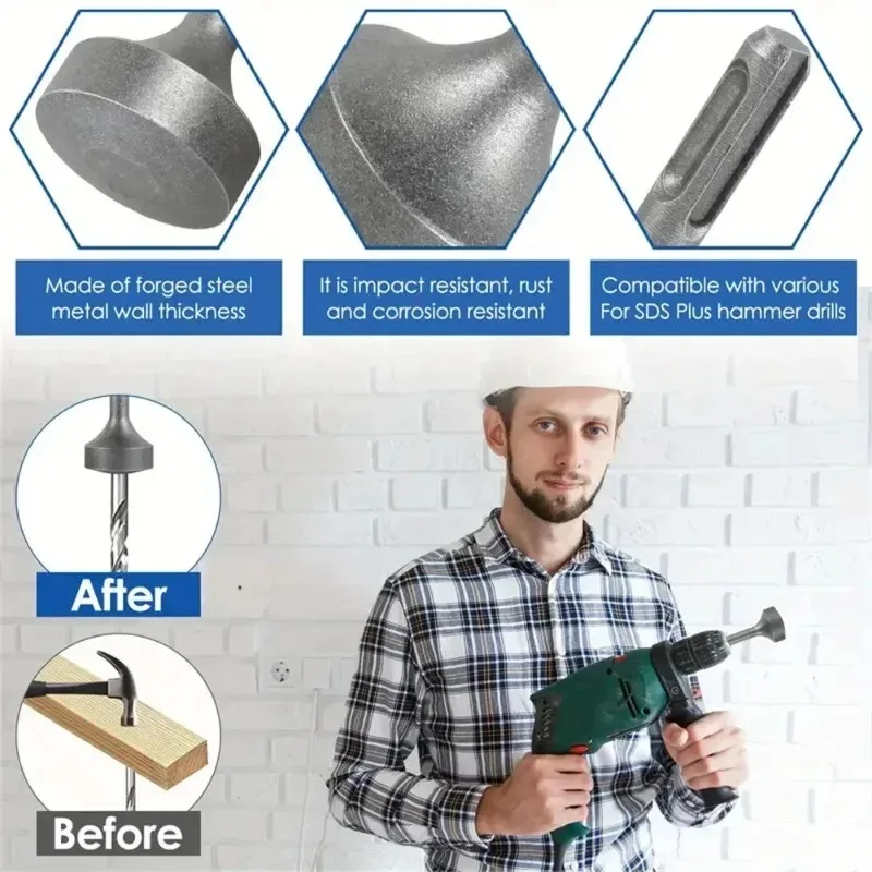 85mm Ground Rod Driver Adapter-Heavy Duty Steel Drill Bit Socket for Rotary Tools, Universal Compatibility&Wear Resistant Design