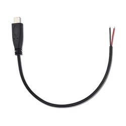 USB - C to 2 - Pin Bare Wire Power Cord with 90°/Straight Head - Pigtail Extension Cable for Easy Power Connectivity (Straight head)