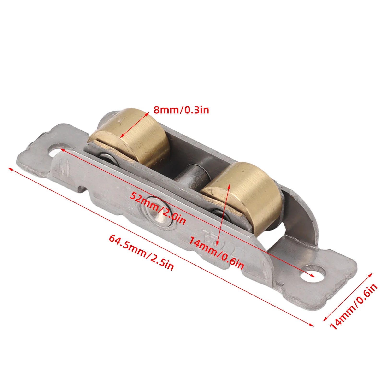 Description Picture 2 of item4Pcs Sliding Patio Door Roller Assembly Stainless Steel Copper Ball Bearing Wheel Roller Assembly for Glass Door Window