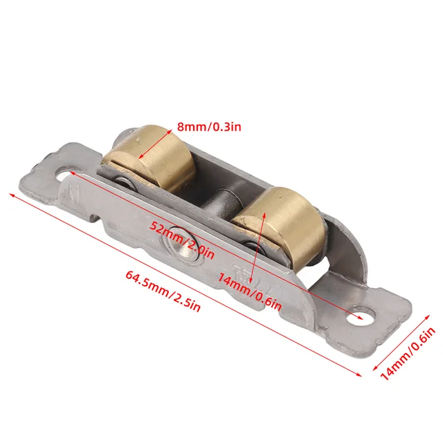 Set Di 4 Rulli Per Porte Scorrevoli In Vetro - Con Cuscinetti A Sfera, Viti In Ottone E Acciaio Inox - Foto 7