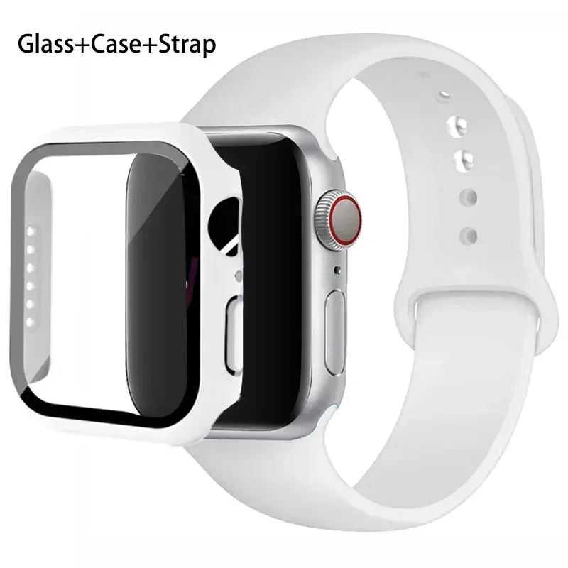 Premium Silicone Watchband Set with Glass Protector & Strap