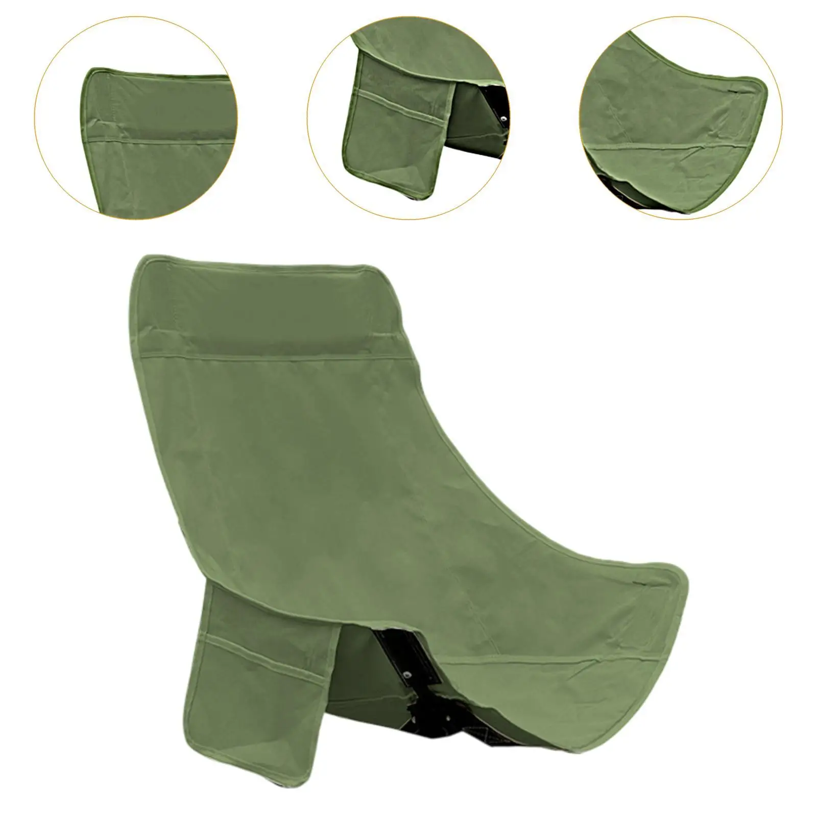 Folding Camping Chair Cover Moon Chair Seat Cover Wear Resistant with Side Pocket Oxford Cloth for Beach Home BBQ Outdoor