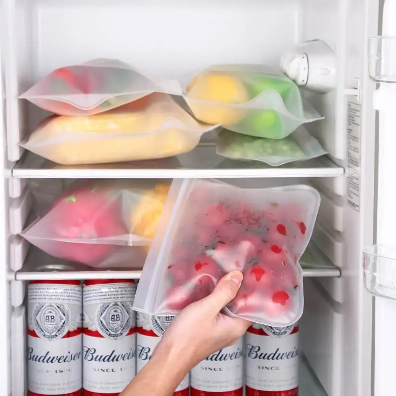 Reusable Leakproof Silicone Food Storage Bags - BPA-Free Ziplock