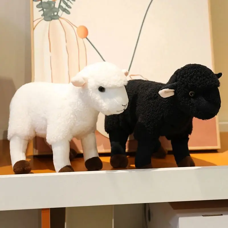 Lifelike White Goat High Fidelity Anime Cute Plushie Sheep Plush Toys Animals Simulation Stuffed Doll Kawai Toy Gifts For Kids