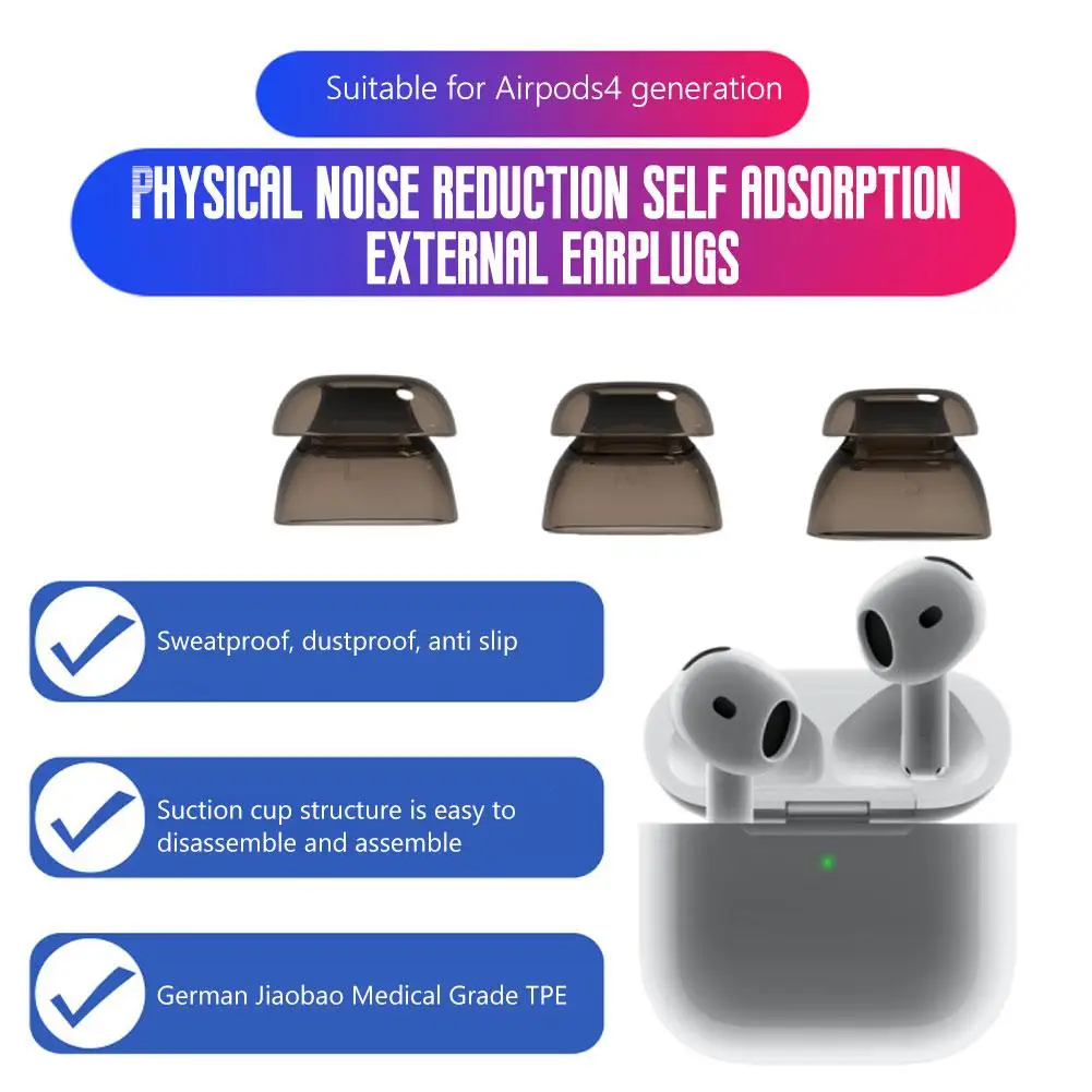 Enhanced Anti-Slip Silicone Ear Tip Covers for Noise Cancelling Earbuds
